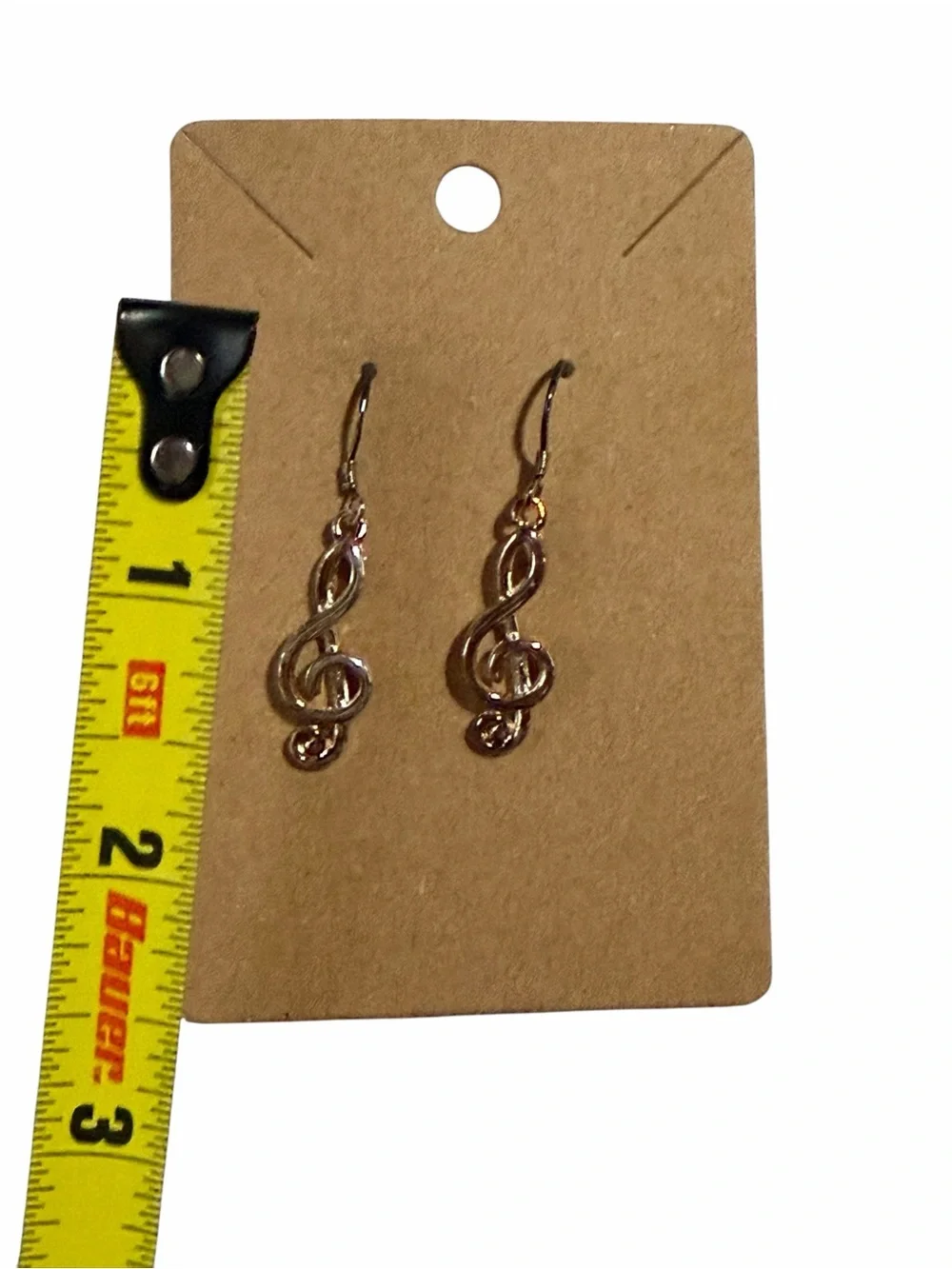 Gold Treble Clef Dangle Earrings - Women Jewelry